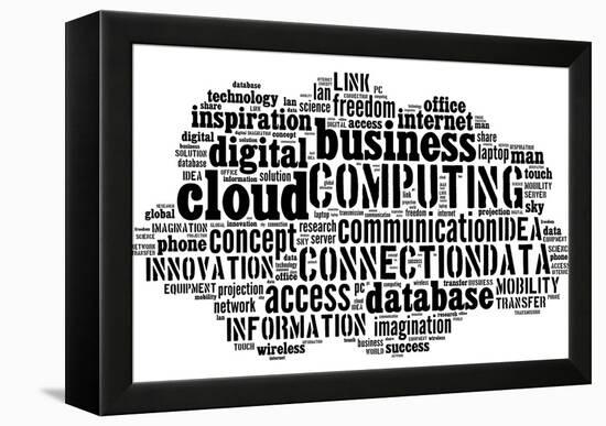 Cloud Computing Pictogram On White Background-seiksoon-Framed Stretched Canvas