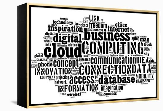 Cloud Computing Pictogram On White Background-seiksoon-Framed Stretched Canvas