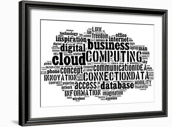 Cloud Computing Pictogram On White Background-seiksoon-Framed Art Print