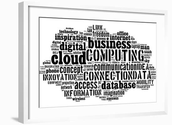 Cloud Computing Pictogram On White Background-seiksoon-Framed Art Print