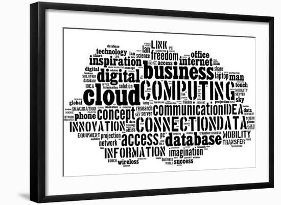 Cloud Computing Pictogram On White Background-seiksoon-Framed Art Print