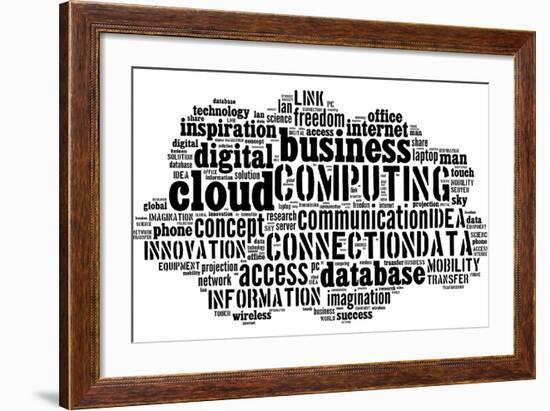 Cloud Computing Pictogram On White Background-seiksoon-Framed Art Print