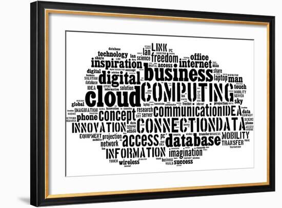 Cloud Computing Pictogram On White Background-seiksoon-Framed Art Print