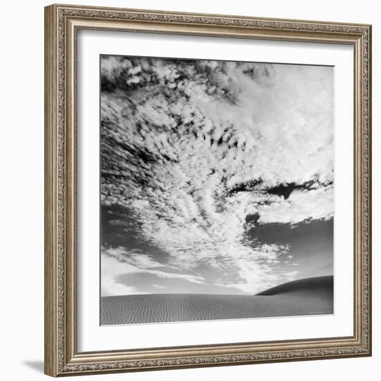 Cloud Covered Open Sky over Desert Landscape-Andreas Feininger-Framed Photographic Print