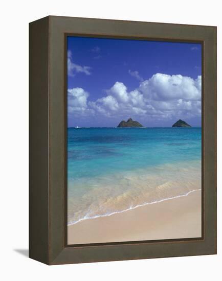 Cloud Filled Sky Over Blue Sea, Lanikai, Oahu, HI-Mitch Diamond-Framed Premier Image Canvas