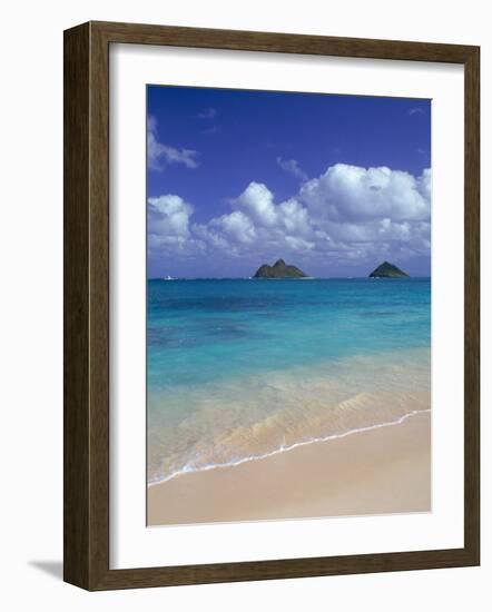 Cloud Filled Sky Over Blue Sea, Lanikai, Oahu, HI-Mitch Diamond-Framed Photographic Print