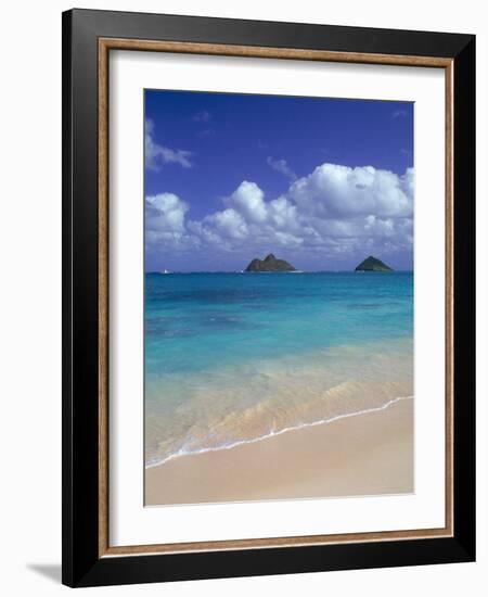 Cloud Filled Sky Over Blue Sea, Lanikai, Oahu, HI-Mitch Diamond-Framed Photographic Print