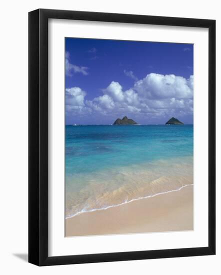 Cloud Filled Sky Over Blue Sea, Lanikai, Oahu, HI-Mitch Diamond-Framed Photographic Print