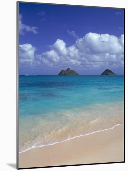 Cloud Filled Sky Over Blue Sea, Lanikai, Oahu, HI-Mitch Diamond-Mounted Photographic Print