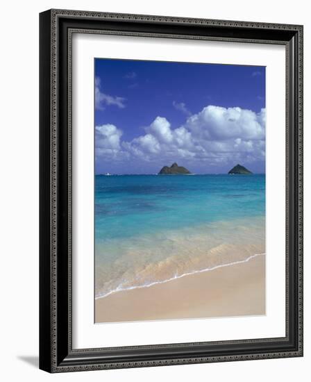 Cloud Filled Sky Over Blue Sea, Lanikai, Oahu, HI-Mitch Diamond-Framed Photographic Print