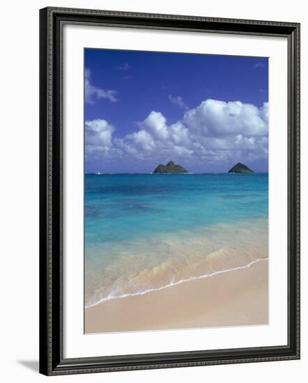 Cloud Filled Sky Over Blue Sea, Lanikai, Oahu, HI-Mitch Diamond-Framed Photographic Print