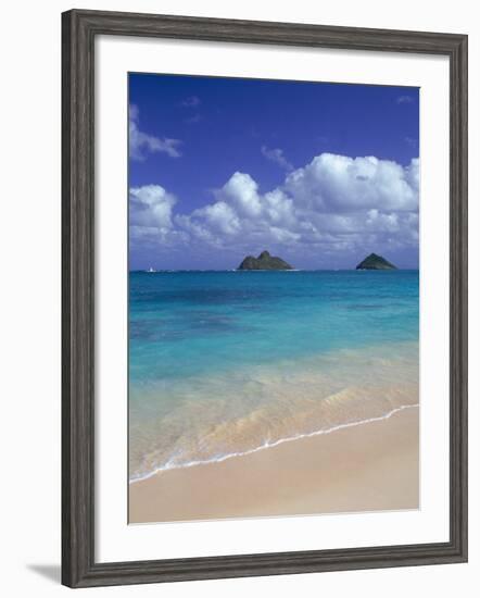 Cloud Filled Sky Over Blue Sea, Lanikai, Oahu, HI-Mitch Diamond-Framed Photographic Print