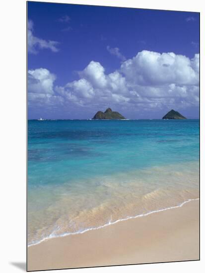 Cloud Filled Sky Over Blue Sea, Lanikai, Oahu, HI-Mitch Diamond-Mounted Photographic Print