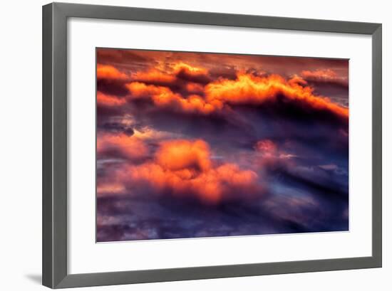 Cloud Fire Abstract Fluffy Nature Detail Red-Vincent James-Framed Photographic Print