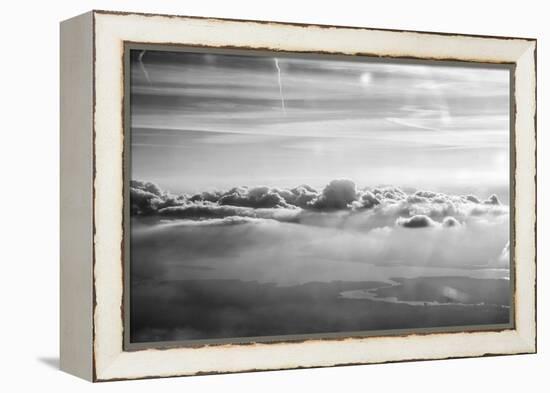 Cloud Formation from Out a Plane Window in Black and White-null-Framed Stretched Canvas