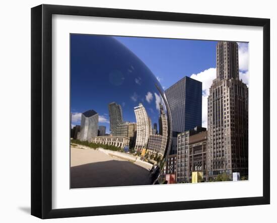 Cloud Gate sculpture in Millennium Park, Chicago, Illinois, USA-Alan Klehr-Framed Photographic Print