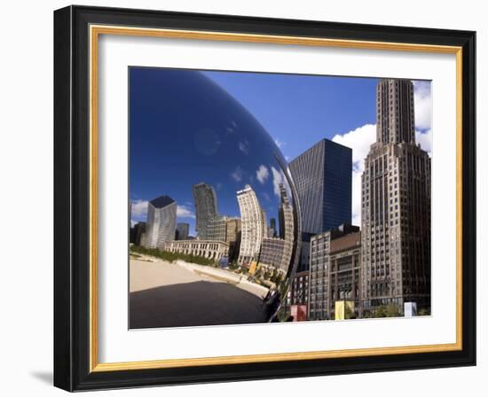 Cloud Gate sculpture in Millennium Park, Chicago, Illinois, USA-Alan Klehr-Framed Photographic Print