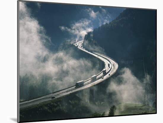 Cloud on Either Side of Elevated Road at the Brenner Pass in Austria, Europe-Rainford Roy-Mounted Photographic Print