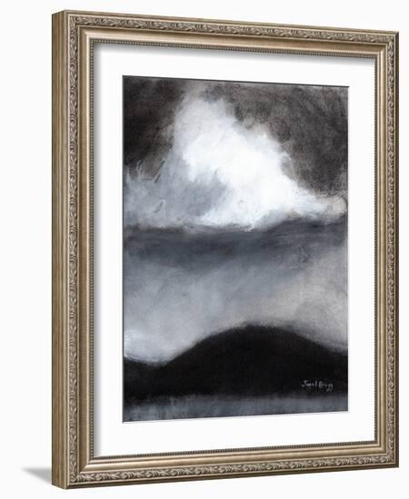 Cloud over Guemes Island, C.2020 (Charcoal, Ink and Gesso on Paper)-Janel Bragg-Framed Giclee Print