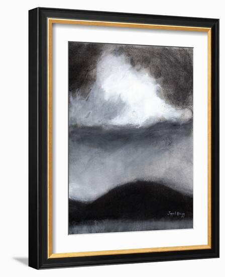 Cloud over Guemes Island, C.2020 (Charcoal, Ink and Gesso on Paper)-Janel Bragg-Framed Giclee Print