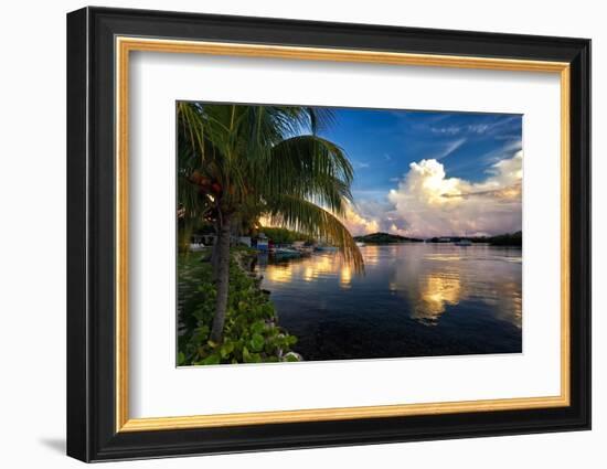 Cloud Reflection, La Parguera, Puerto Rico-George Oze-Framed Photographic Print