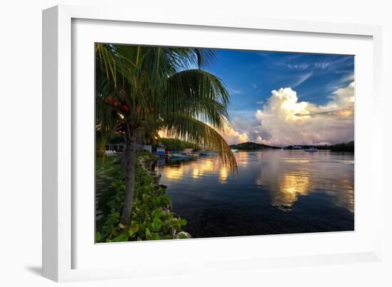 Cloud Reflection, La Parguera, Puerto Rico-George Oze-Framed Photographic Print