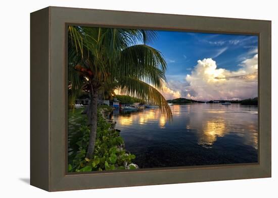 Cloud Reflection, La Parguera, Puerto Rico-George Oze-Framed Premier Image Canvas