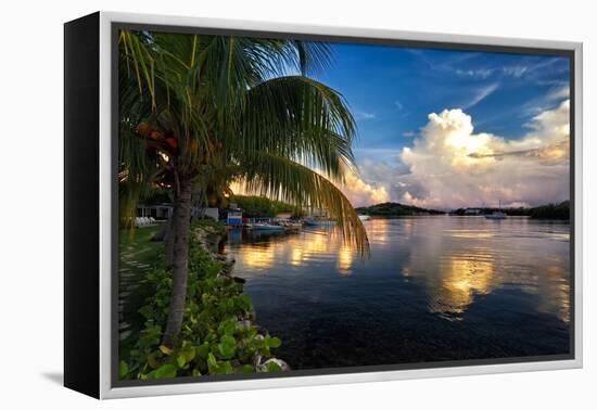 Cloud Reflection, La Parguera, Puerto Rico-George Oze-Framed Premier Image Canvas