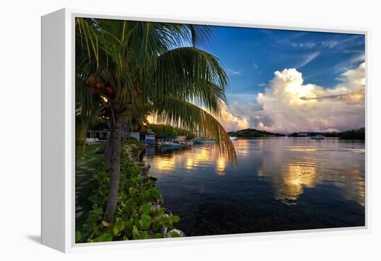Cloud Reflection, La Parguera, Puerto Rico-George Oze-Framed Premier Image Canvas