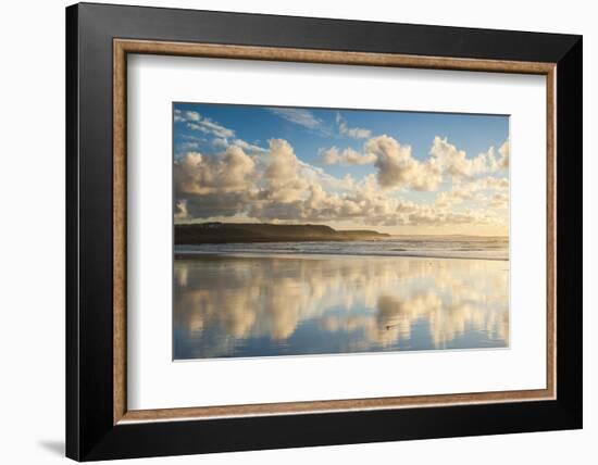 Cloud Reflections at Constantine Bay at Sunset, Cornwall, England, United Kingdom, Europe-Matthew-Framed Photographic Print