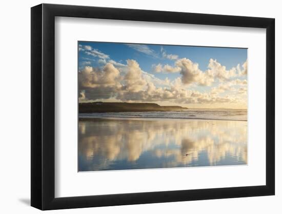 Cloud Reflections at Constantine Bay at Sunset, Cornwall, England, United Kingdom, Europe-Matthew-Framed Photographic Print