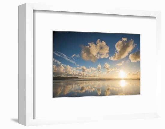 Cloud Reflections at Constantine Bay at Sunset, Cornwall, England, United Kingdom, Europe-Matthew-Framed Photographic Print