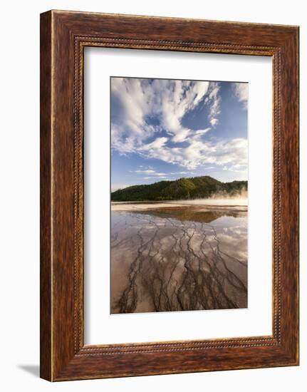 Cloud reflections over chemical Sediments. Yellowstone National Park, Wyoming.-Tom Norring-Framed Photographic Print