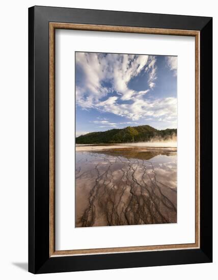 Cloud reflections over chemical Sediments. Yellowstone National Park, Wyoming.-Tom Norring-Framed Photographic Print