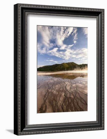 Cloud reflections over chemical Sediments. Yellowstone National Park, Wyoming.-Tom Norring-Framed Photographic Print