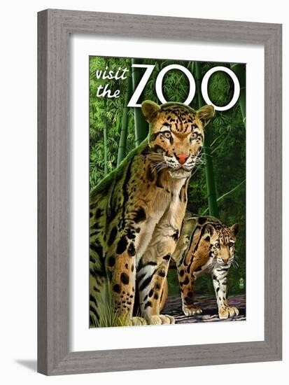 Clouded Leopard - Visit the Zoo-Lantern Press-Framed Art Print