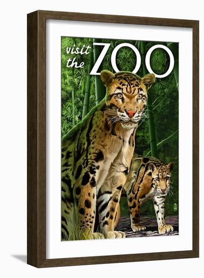 Clouded Leopard - Visit the Zoo-Lantern Press-Framed Art Print