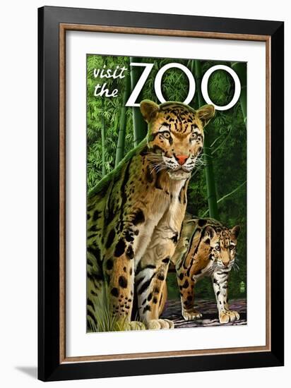 Clouded Leopard - Visit the Zoo-Lantern Press-Framed Art Print