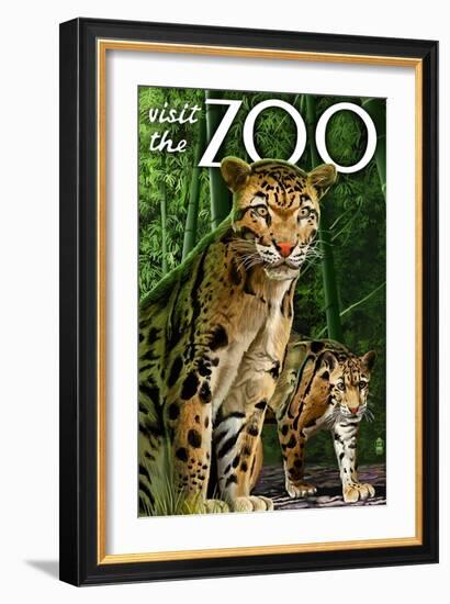 Clouded Leopard - Visit the Zoo-Lantern Press-Framed Premium Giclee Print