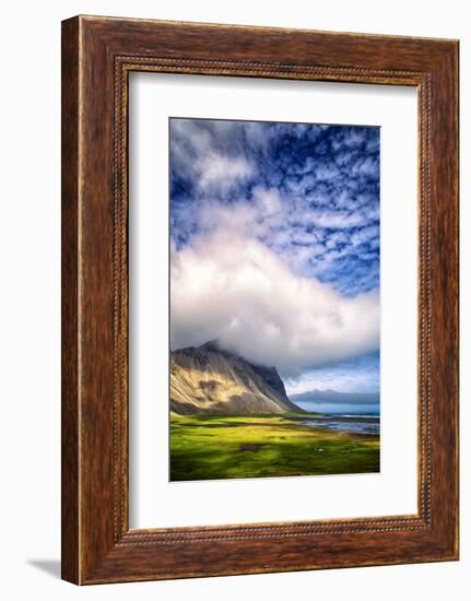 Clouds and Light at Stokknes Vestrahorn Mountains, Iceland-Vincent James-Framed Photographic Print