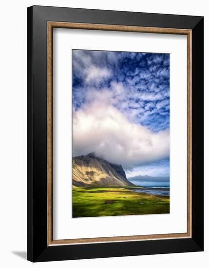 Clouds and Light at Stokknes Vestrahorn Mountains, Iceland-Vincent James-Framed Photographic Print