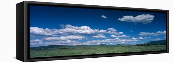 Clouds and Meadow, Wyoming, USA-null-Framed Premier Image Canvas