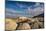 Clouds and textured sandstone landscape, Vermillion Cliffs, White Pocket wilderness, Bureau of Land-Howie Garber-Mounted Photographic Print