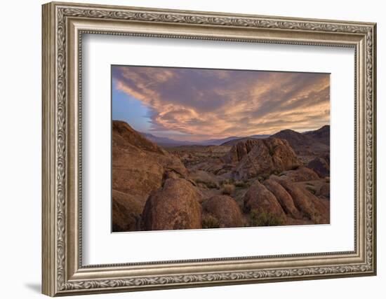 Clouds at Dawn over the Rock Formations, Alabama Hills, Inyo National Forest-James Hager-Framed Photographic Print