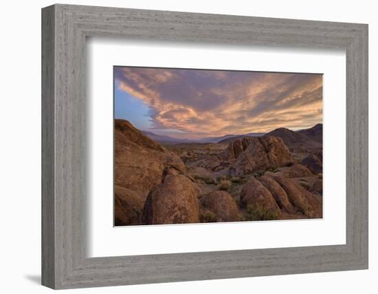 Clouds at Dawn over the Rock Formations, Alabama Hills, Inyo National Forest-James Hager-Framed Photographic Print