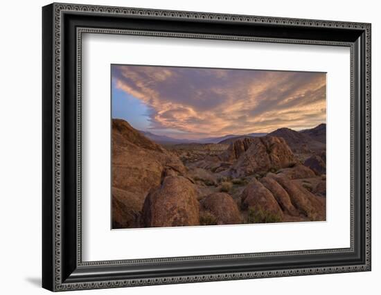 Clouds at Dawn over the Rock Formations, Alabama Hills, Inyo National Forest-James Hager-Framed Photographic Print