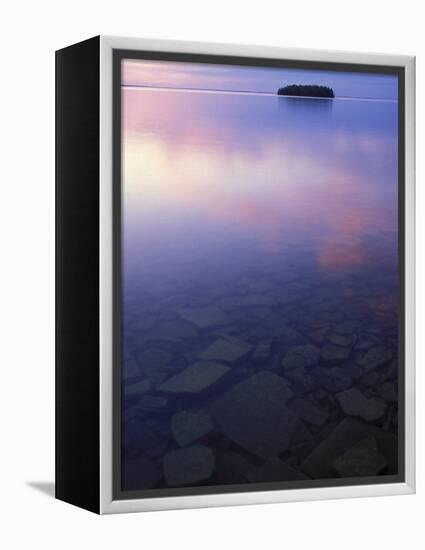 Clouds at Twilight, Lake Huron, Picnic Island, Upper Peninsula, Michigan, USA-Mark Carlson-Framed Premier Image Canvas