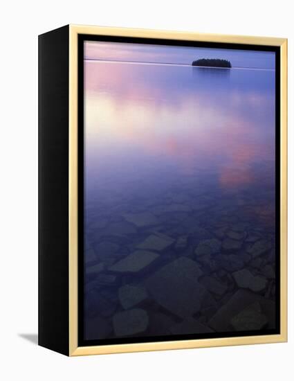 Clouds at Twilight, Lake Huron, Picnic Island, Upper Peninsula, Michigan, USA-Mark Carlson-Framed Premier Image Canvas