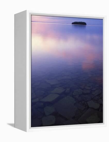 Clouds at Twilight, Lake Huron, Picnic Island, Upper Peninsula, Michigan, USA-Mark Carlson-Framed Premier Image Canvas