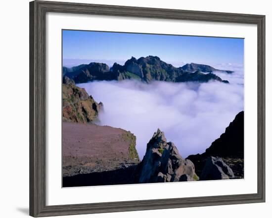 Clouds Below Mountain Peaks, Pico Do Arieiro, Madeira, Portugal, Europe-Hans Peter Merten-Framed Photographic Print